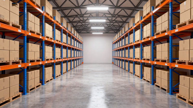 宽敞整洁的仓库内部图片