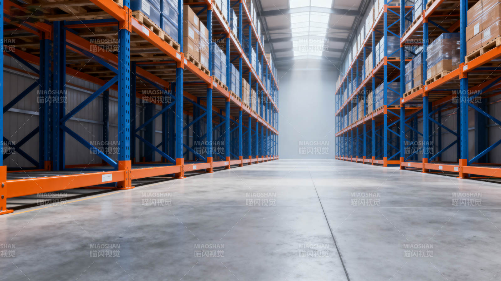 宽敞明亮的仓库内部图片
