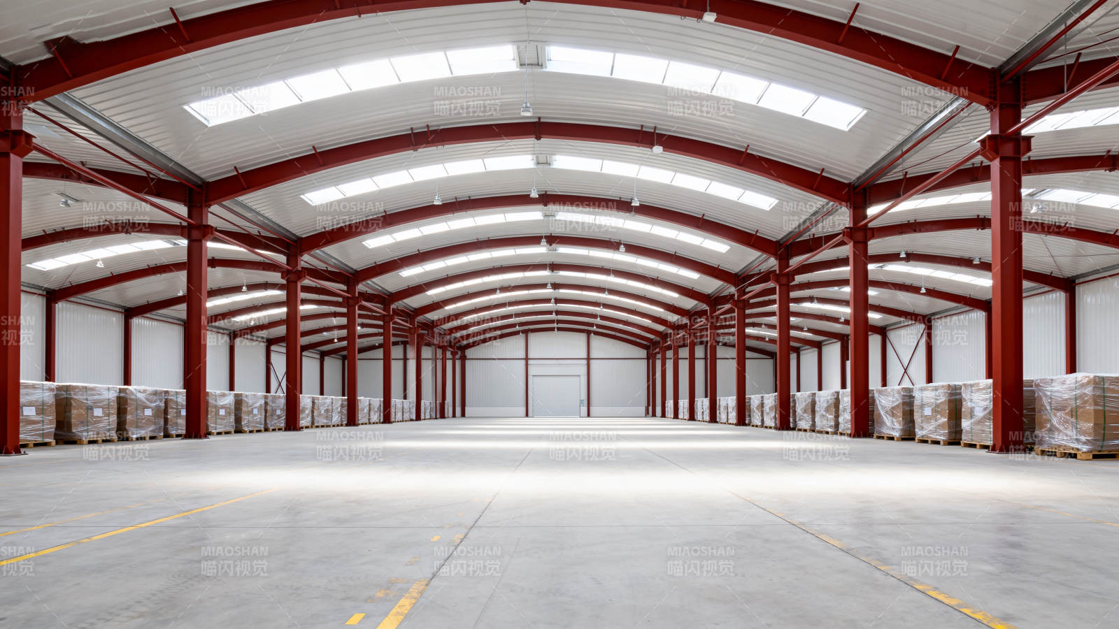 宽敞明亮的仓库内部图片