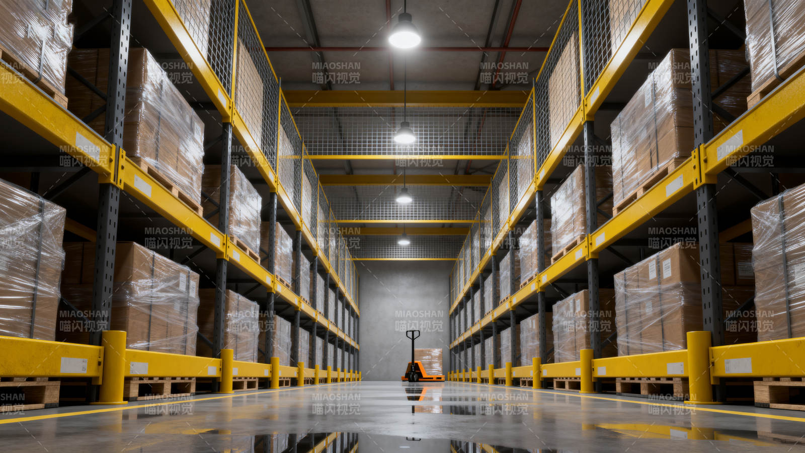 仓库货架通道图片