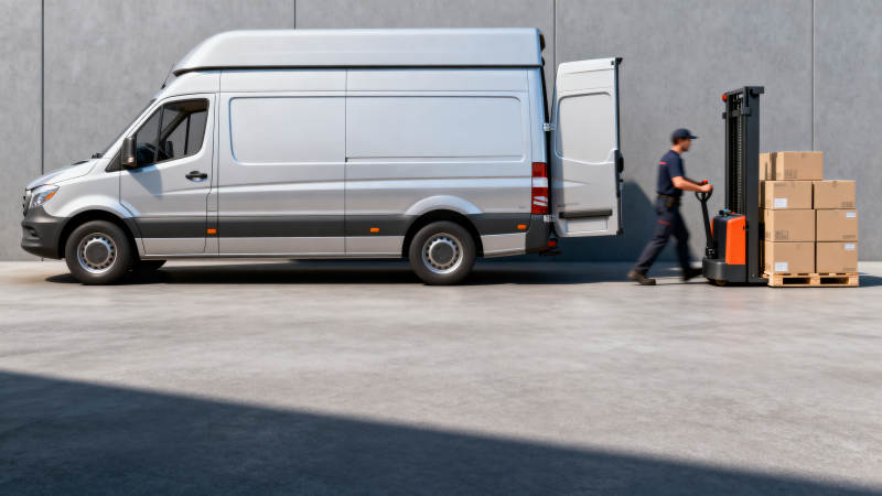 货车装卸货物图片