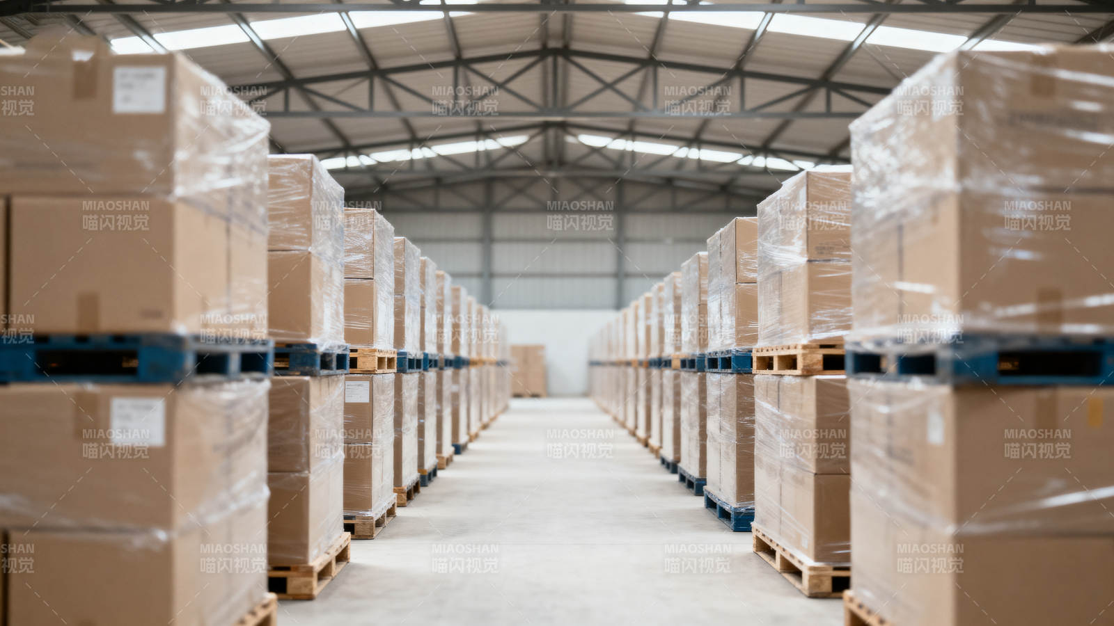 仓库货物整齐排列图片