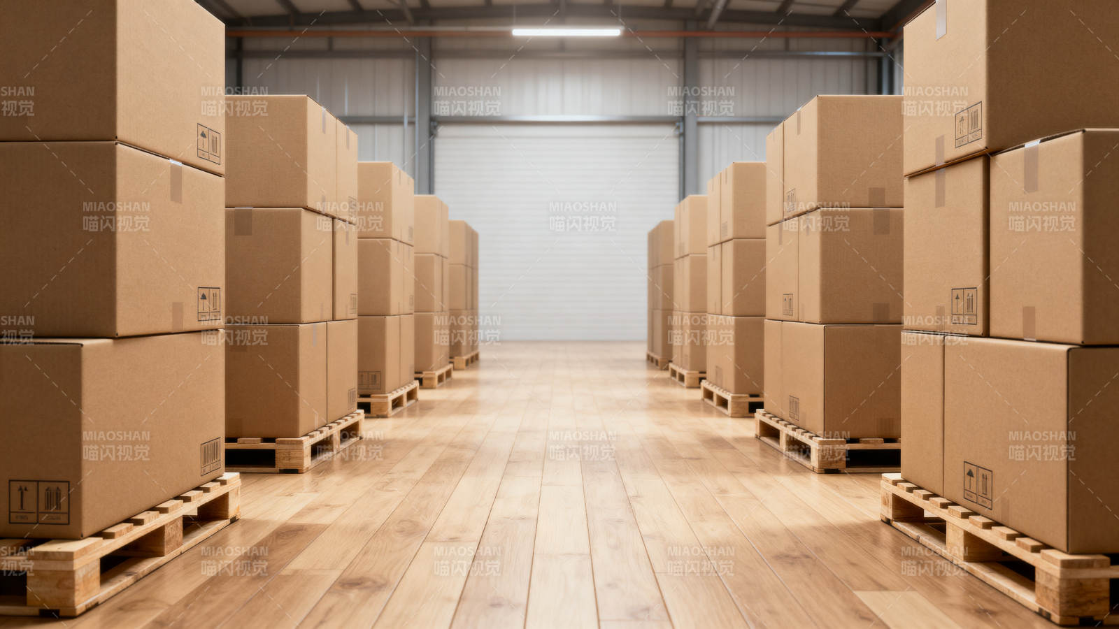 仓库货箱整齐排列图片