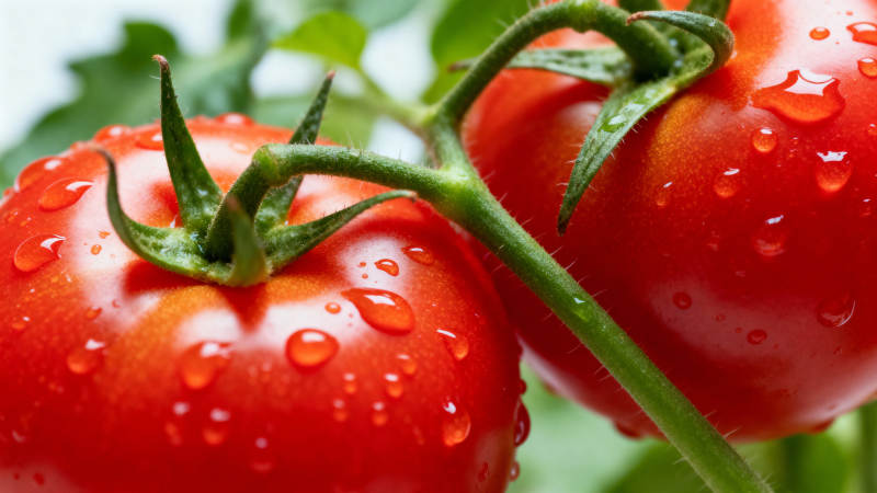 露珠红番茄图片