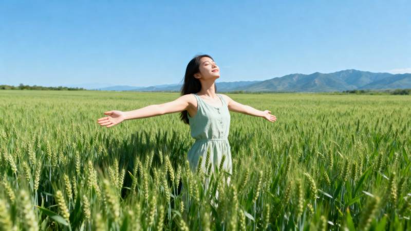 麦田中的自由呼吸图片