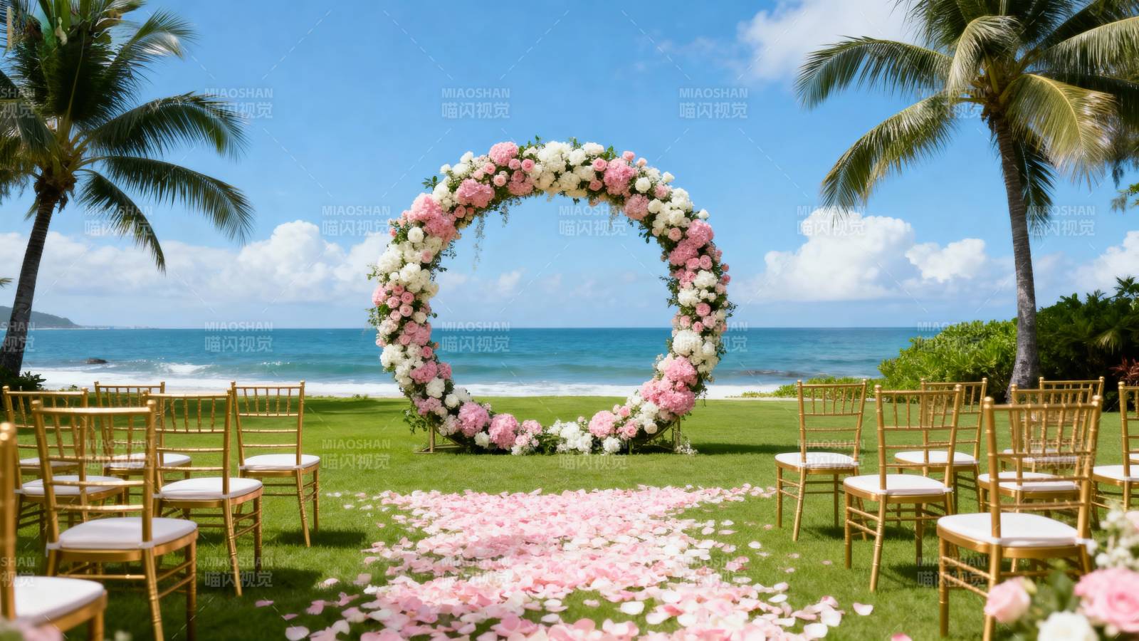 海边花环婚礼现场图片