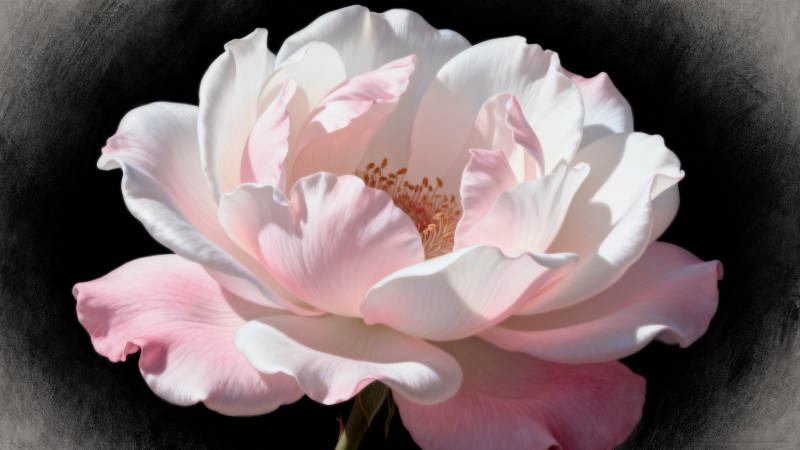 粉白玫瑰绽放图片