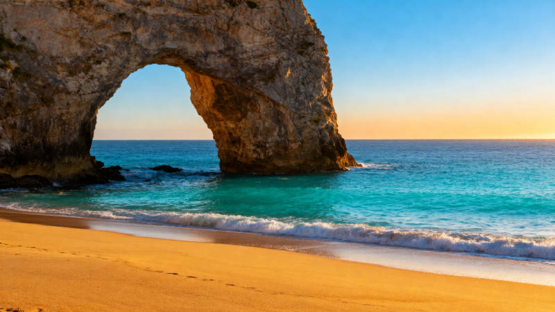 天然拱门海滩美景图片