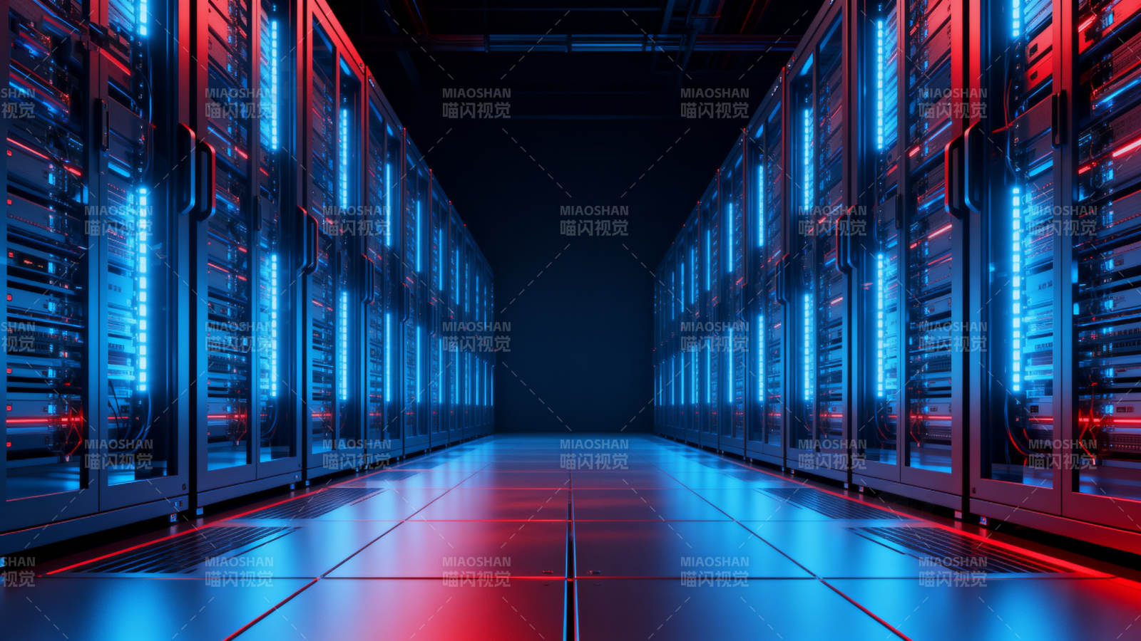 数据中心光影走廊图片
