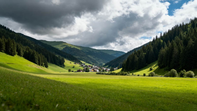 青山绿水田园风光图片