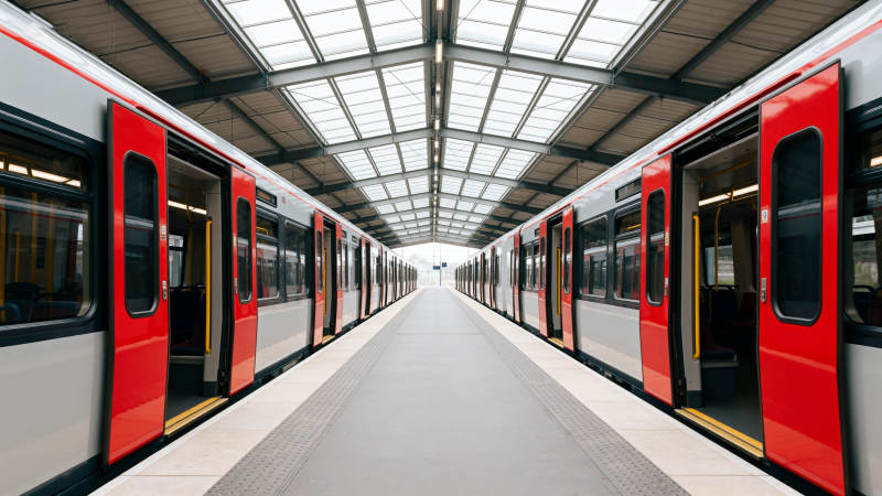 地铁站内空旷列车图片