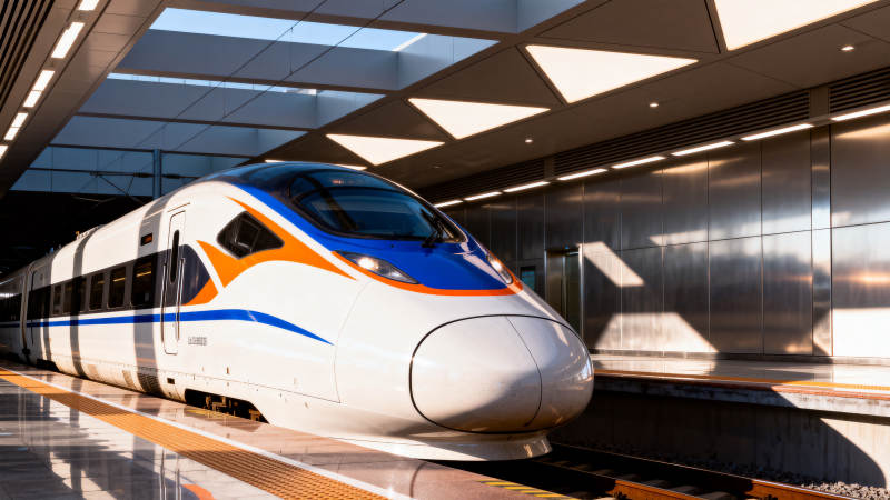 现代高铁停靠站台图片