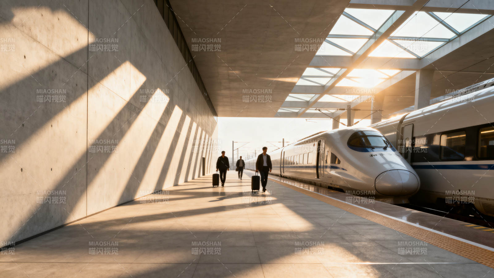 现代车站光影交错图片