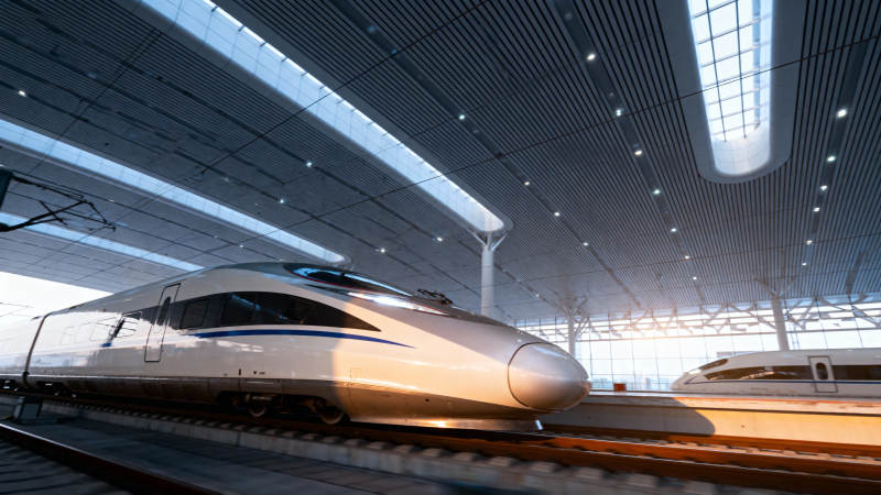 高速列车进站图片