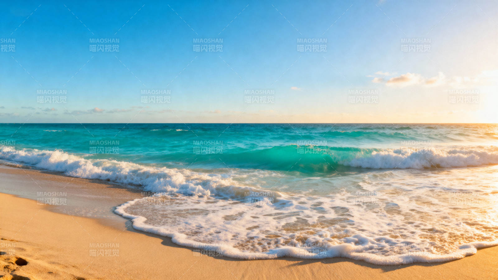 碧海蓝天沙滩美景图片