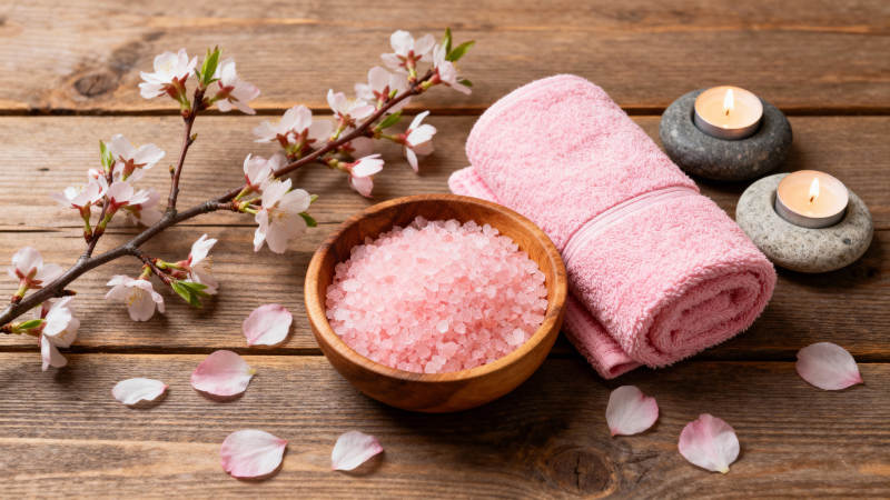 樱花浴盐静谧时光图片