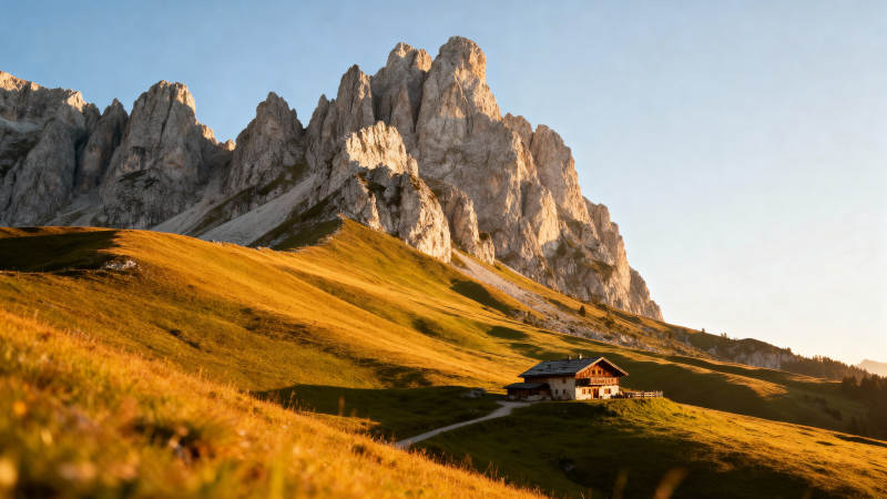 阿尔卑斯山间小屋图片
