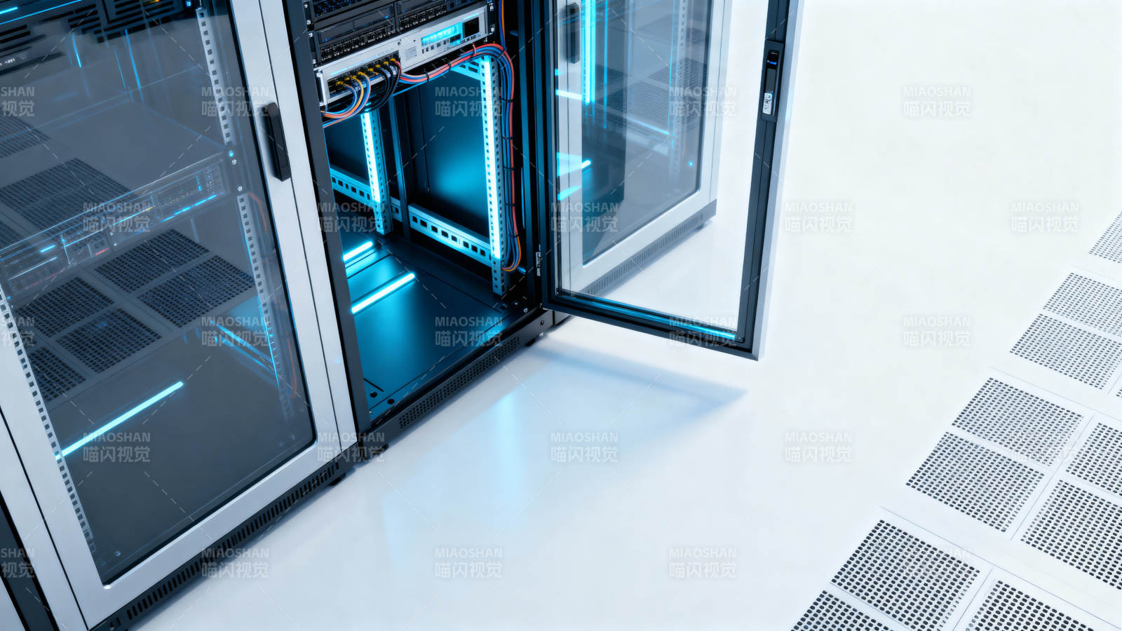数据中心机柜特写图片