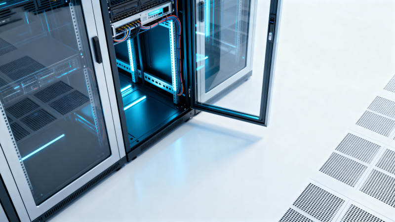 数据中心机柜特写图片