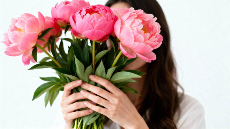 花影掩面 柔美瞬间图片