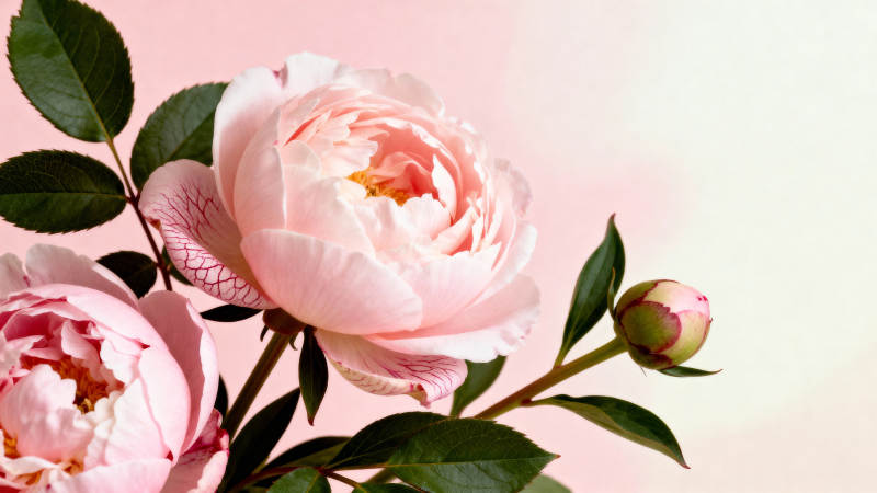 粉玫瑰绽放图片