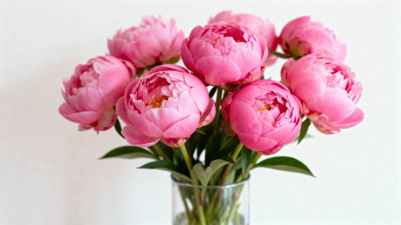 粉红牡丹花束图片