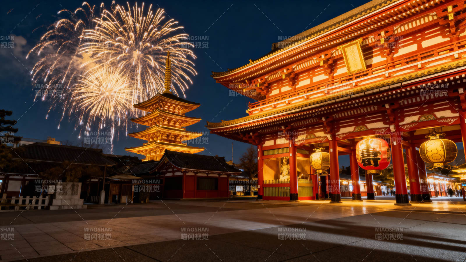 夜樱祭火树银花图片