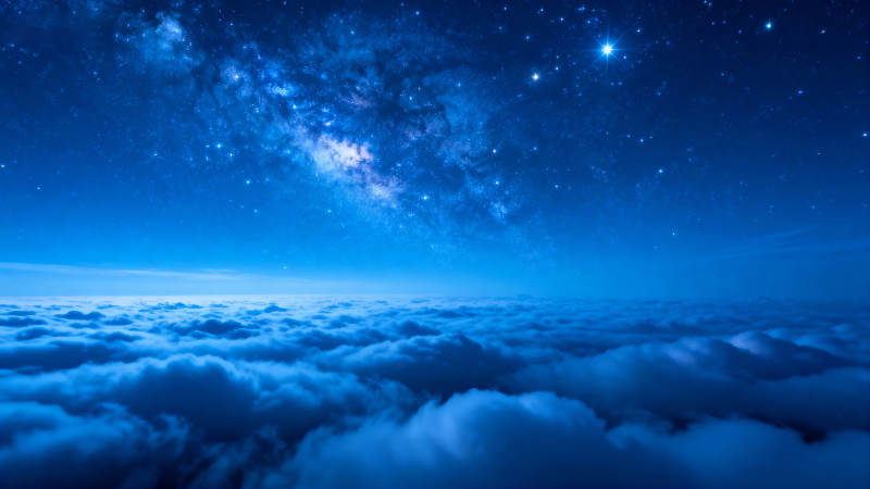 星河云海夜景图片