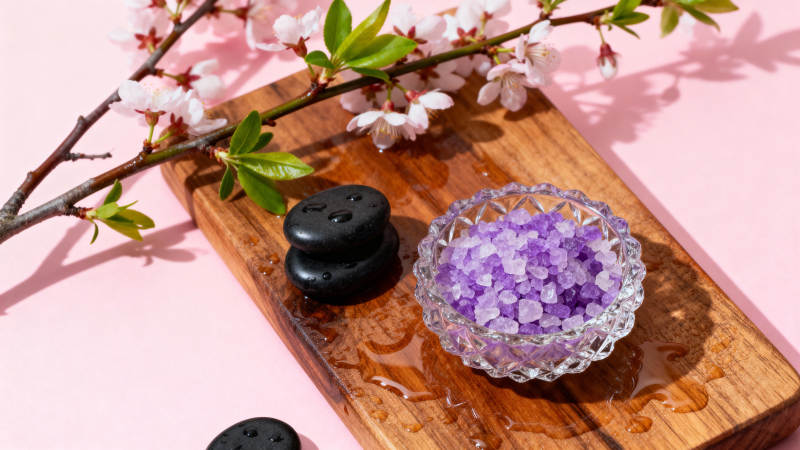 樱花与紫晶盐图片