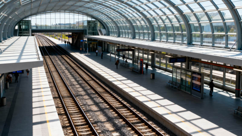 现代车站站台景象图片