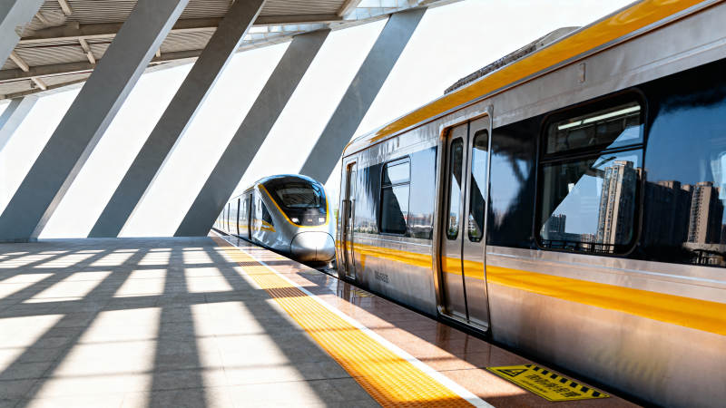 现代地铁站台景象图片