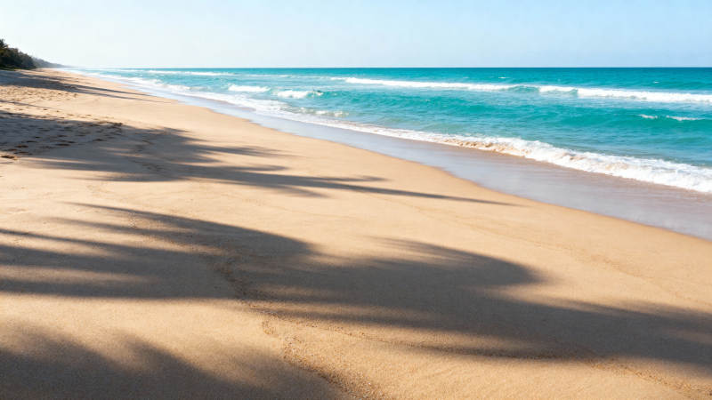 沙滩海浪美景图片