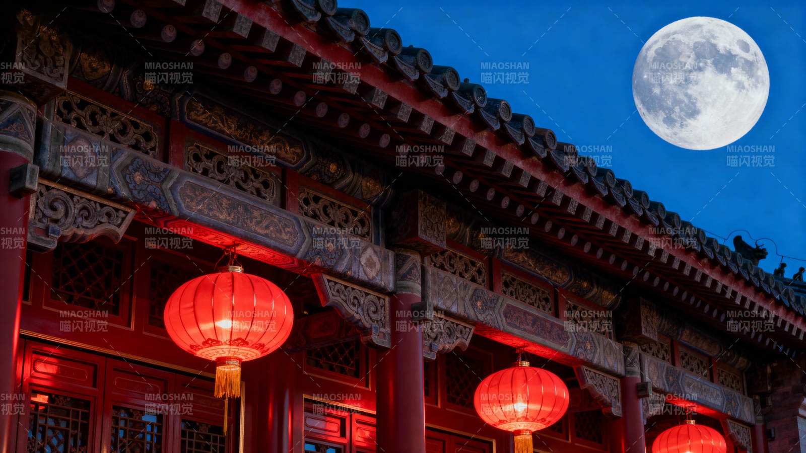 月照古建筑图片