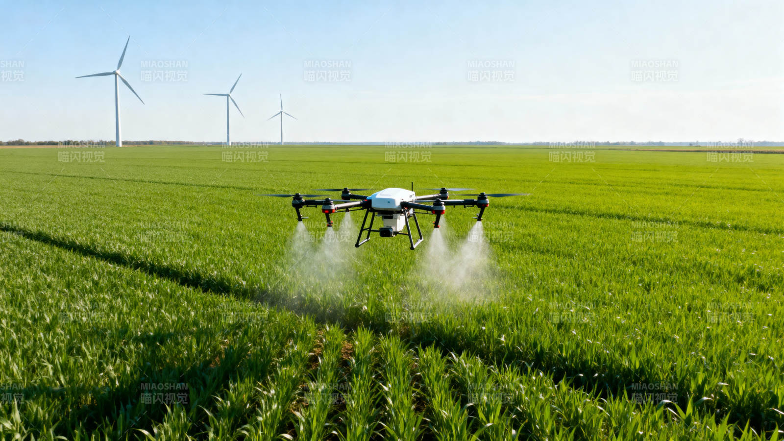 无人机农田喷洒图片