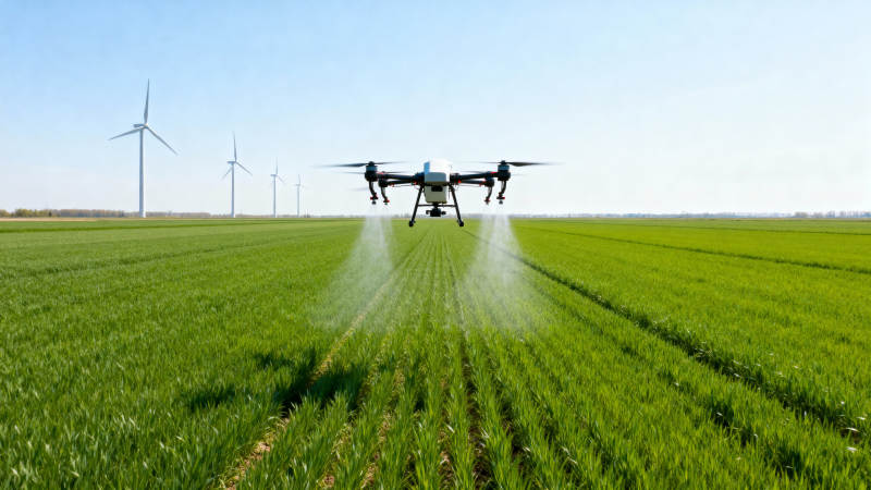 无人机喷洒农田图片