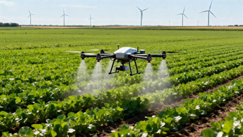 无人机农田喷洒图片