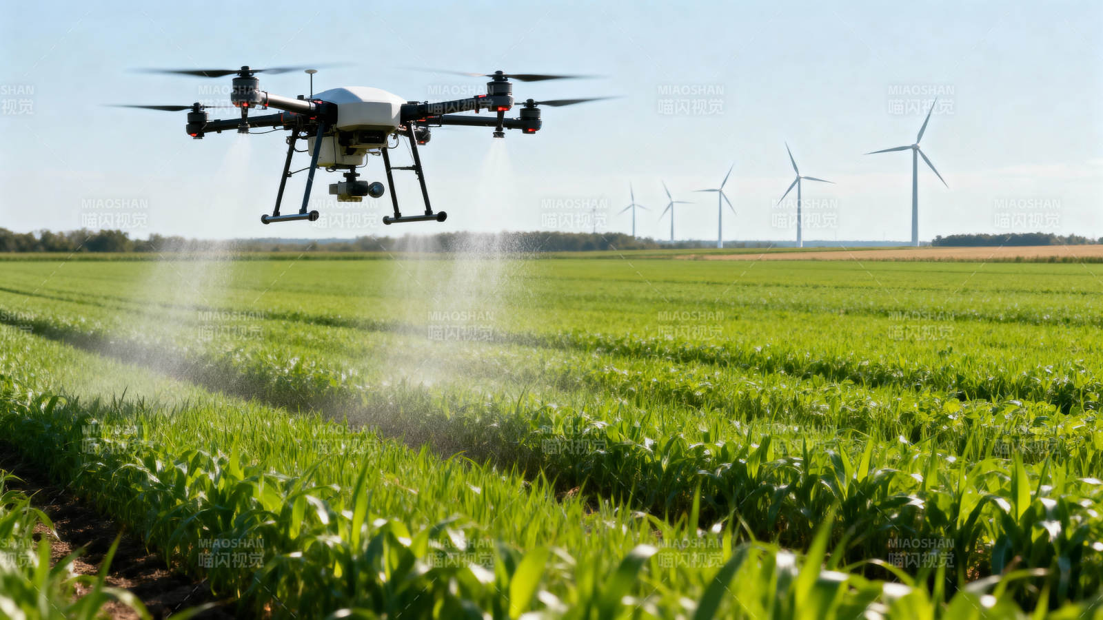 无人机农田喷洒图片