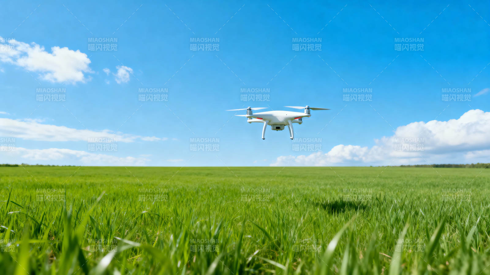 无人机飞越绿野图片