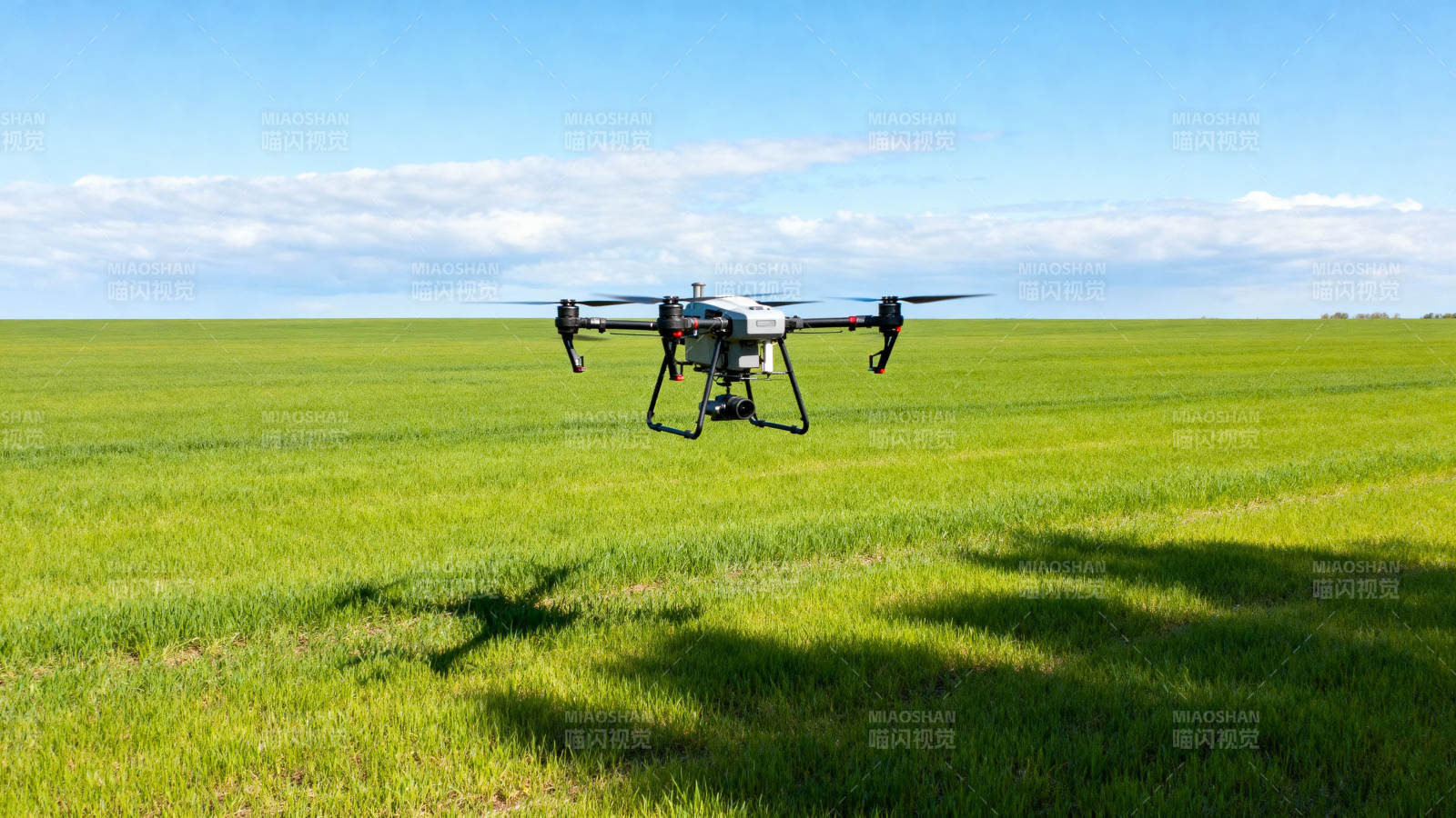 无人机飞越绿野图片