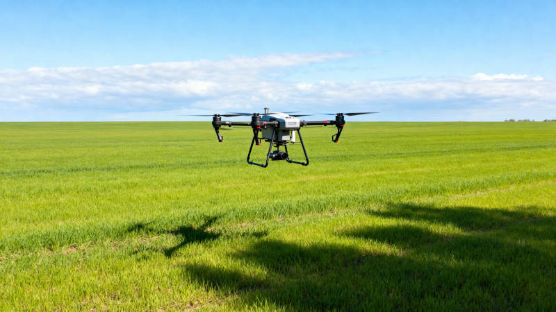 无人机飞越绿野图片