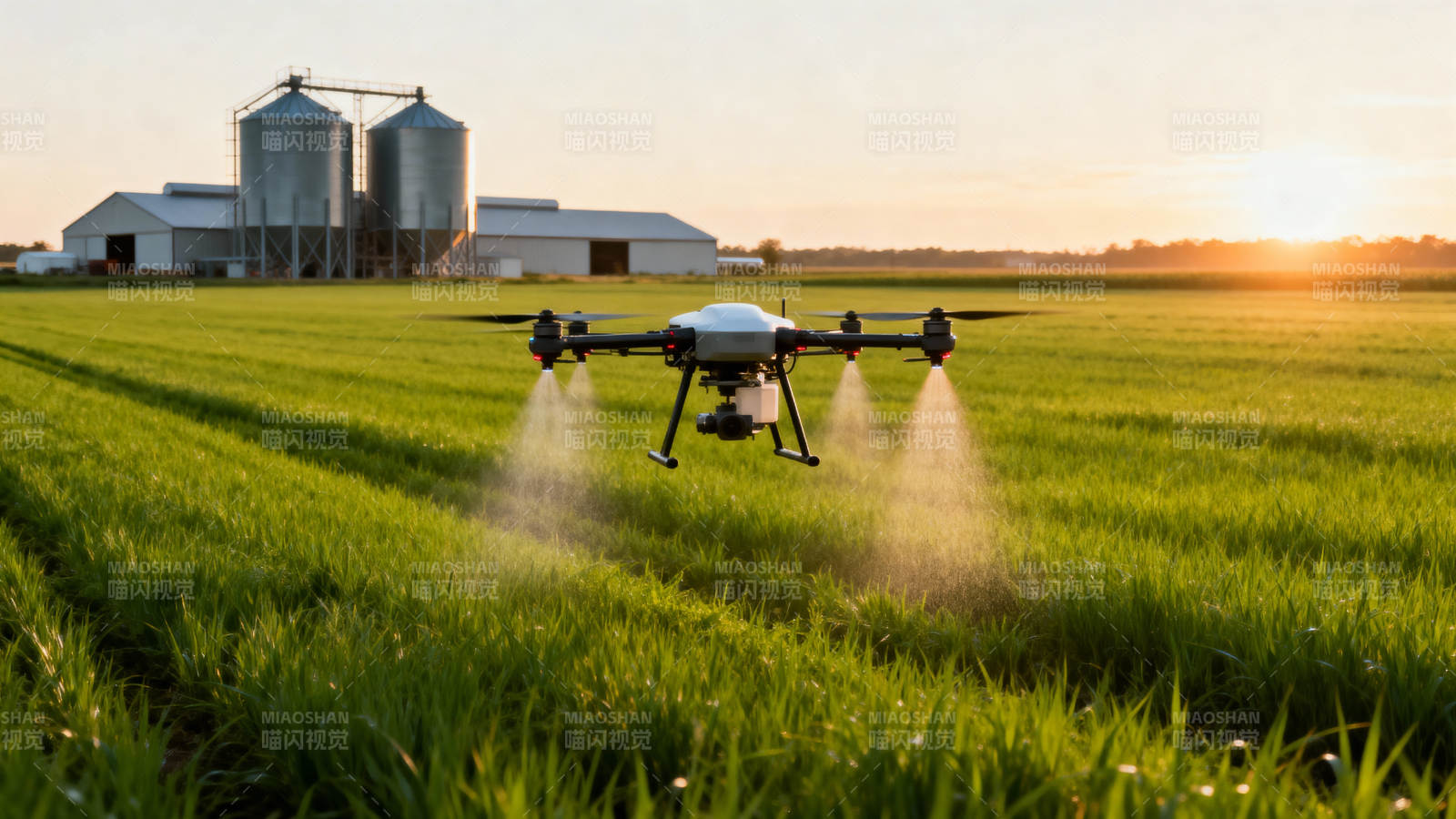 无人机农田喷洒图片