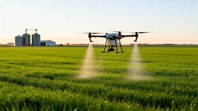 无人机喷洒农田图片