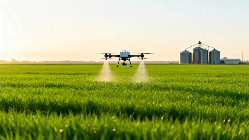 无人机喷洒农田图片