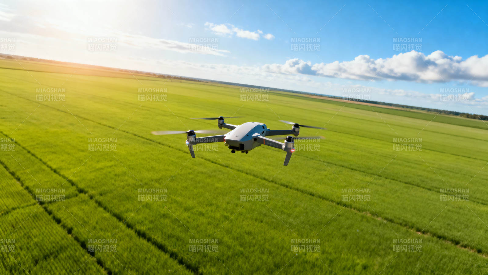 无人机飞越绿野图片