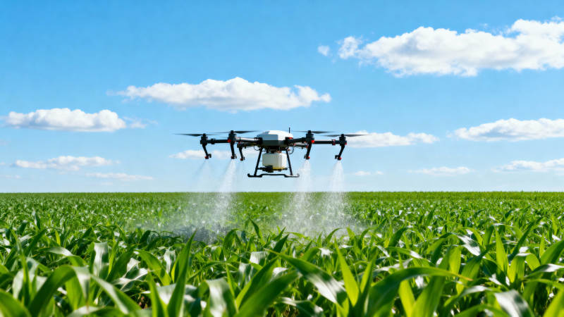 无人机喷洒农田图片