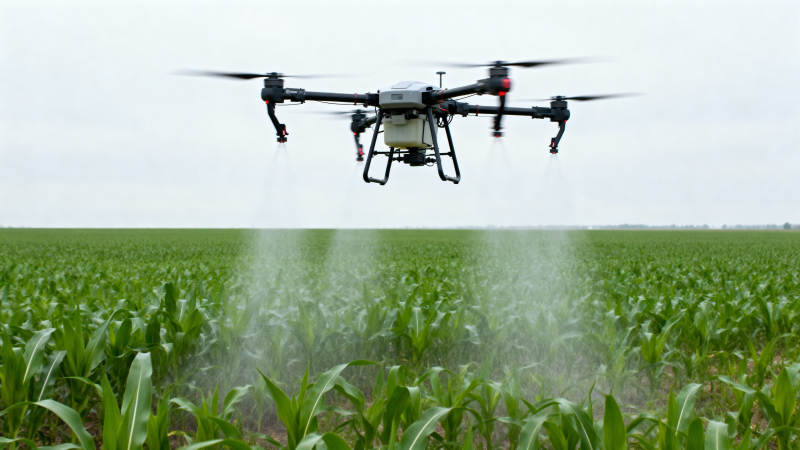 无人机喷洒农田图片