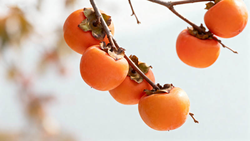 柿子挂枝头图片