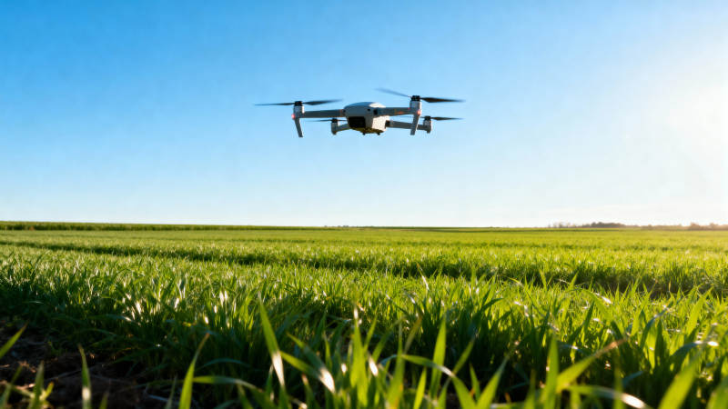 无人机飞越绿野图片