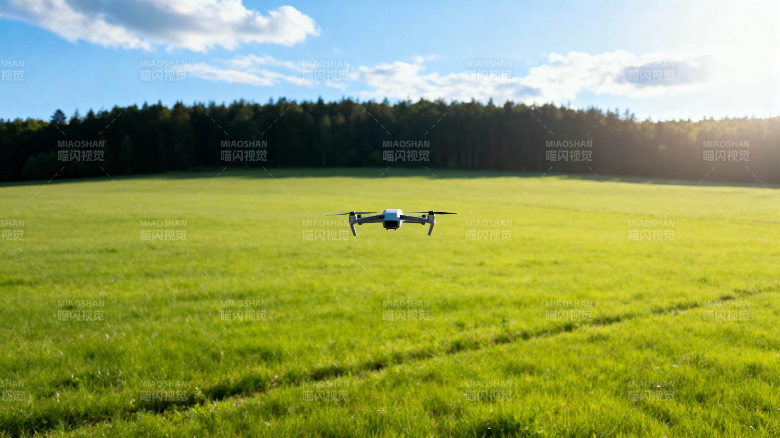 无人机飞越绿野图片