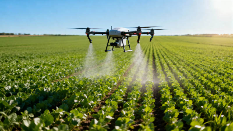 无人机喷洒农田图片